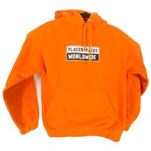 Places + Faces Worldwide Mens Orange Hooded Long Sleeve Sweatshirt Size Small